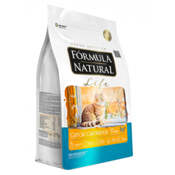 Ração Fórmula Natural Life para Gatos Adultos Castrados Sabor Frango - 1kg/7kg